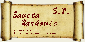 Saveta Marković vizit kartica